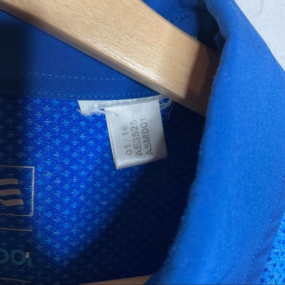 Adidas ClimaCool Men's Golf Polo Athletic Wear Short Sleeve Blue Large Top Shirt - Picture 6 of 6